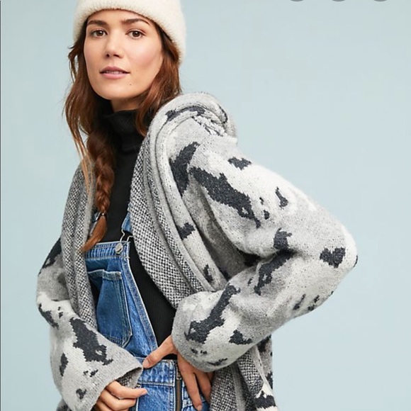 Anthropologie Llama Hooded Cardigan - Picture 3 of 8